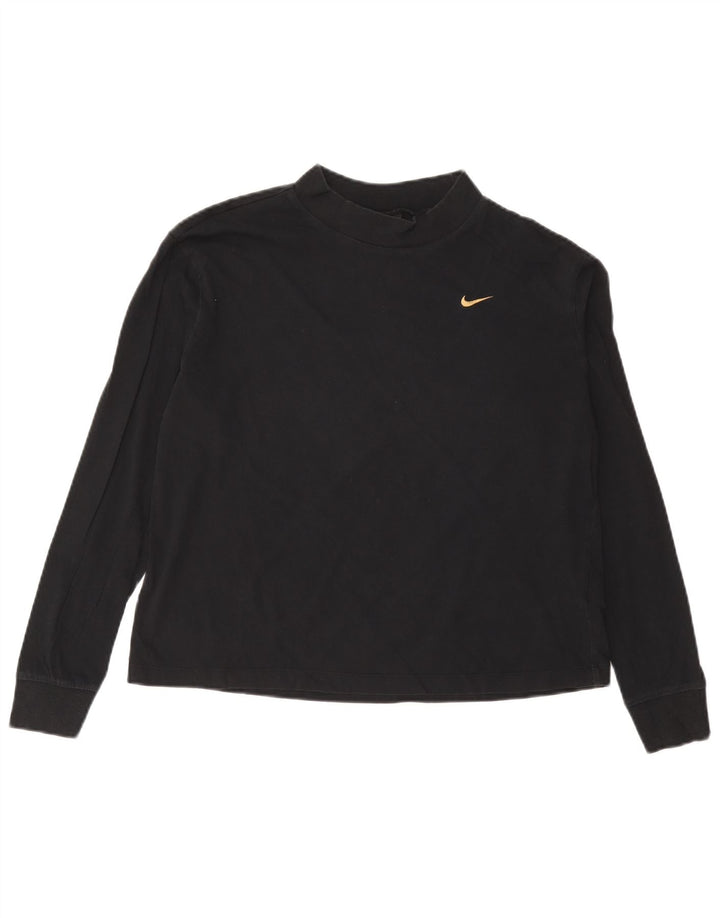 Nike Ženska majica s dugim rukavima UK 10 Mala crna pamuk