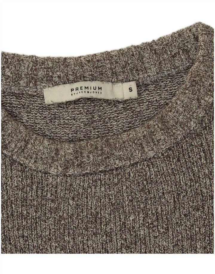 Jack & Jones muški pulover s okruglim izrezom, mali sivi pamuk