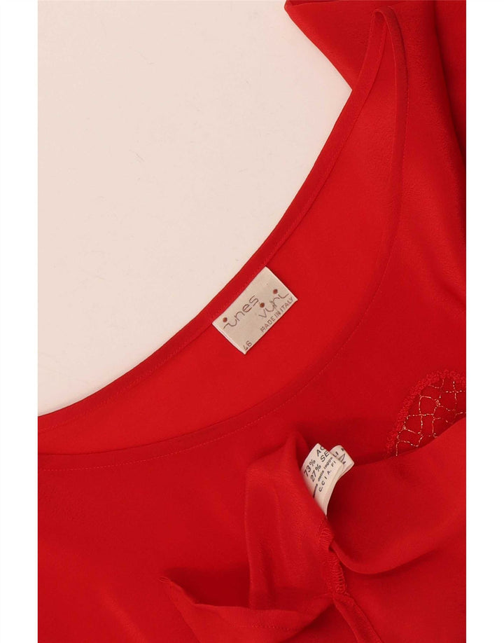 Ines Top ženska bluza IT 46 Large Red Floral Acetate