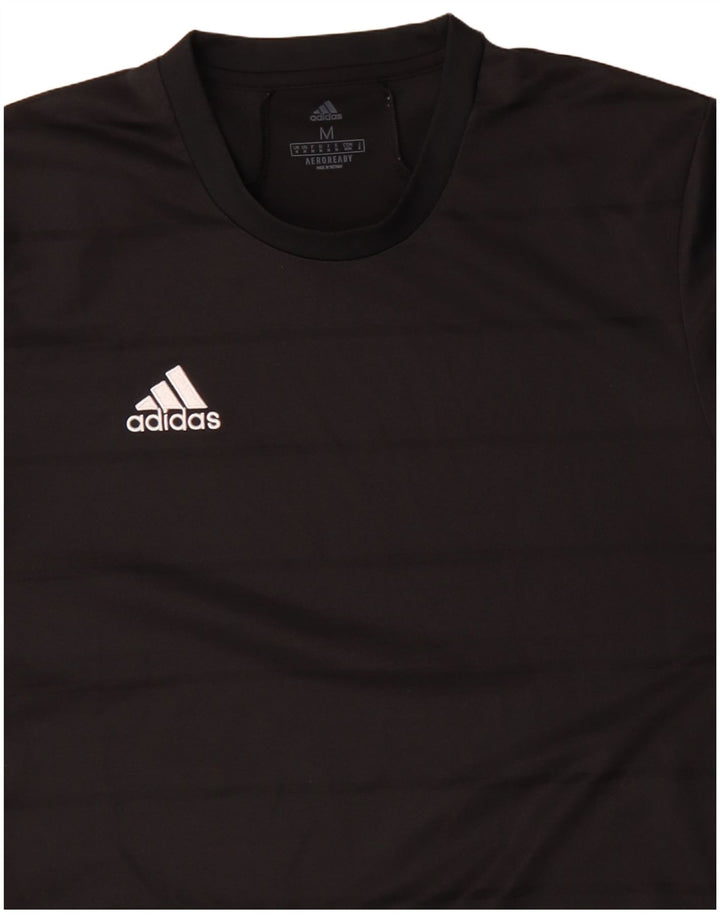 Adidas muška Aeroready majica kratkih rukava srednje veličine od poliestera u crne pruge