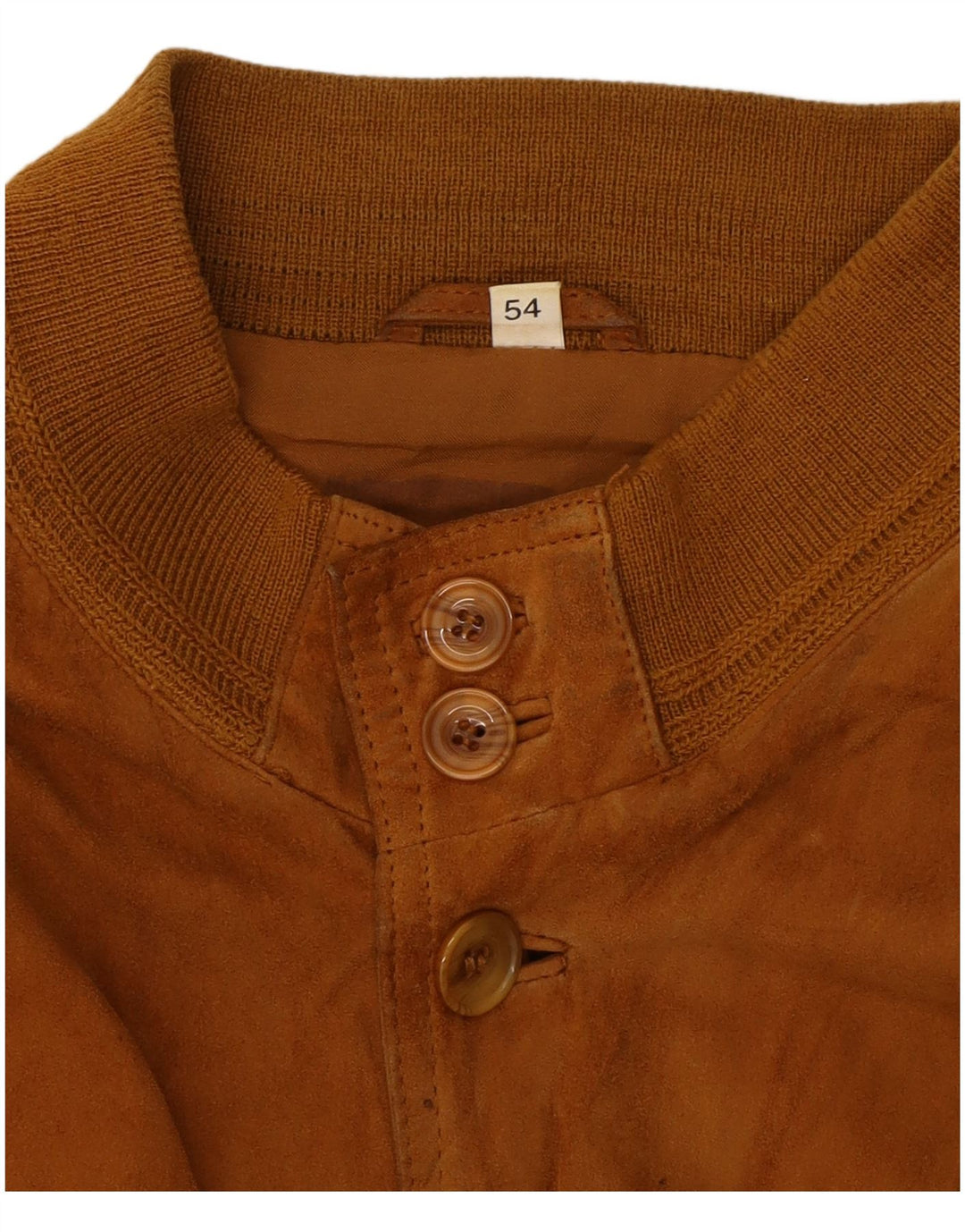VINTAGE Mens Suede Bomber Jacket UK 40 Large Brown Leather