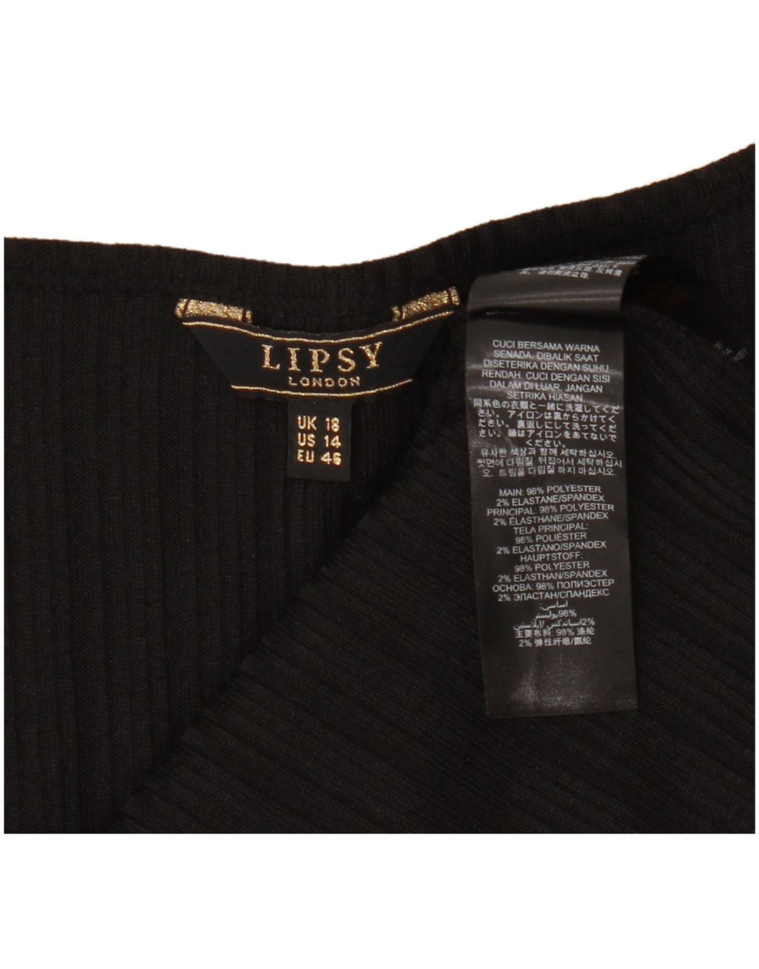 Top ženske bluze bez rukava Lipsy UK 18 XL crni poliester