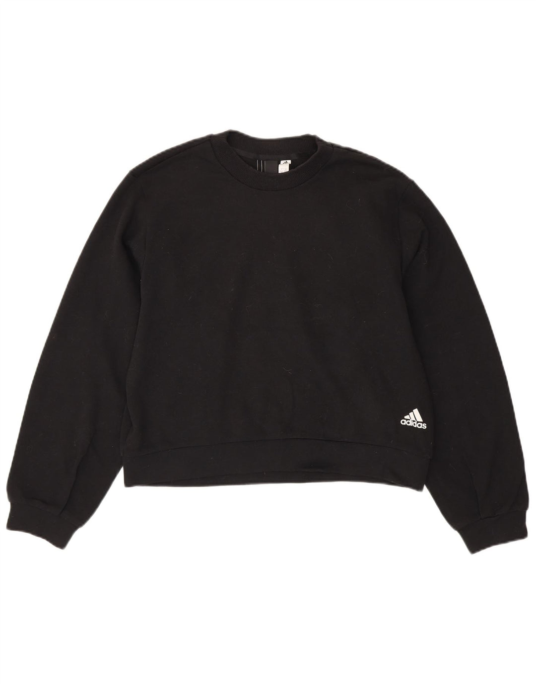 ADIDAS Ženska kratka prekomjerna majica s kratkim rukavima UK 8/10 Mala crna