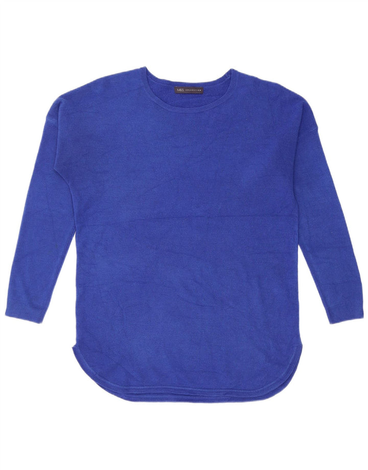 Marks & Spencer ženski pulover s velikim izrezom UK 10 Small Blue