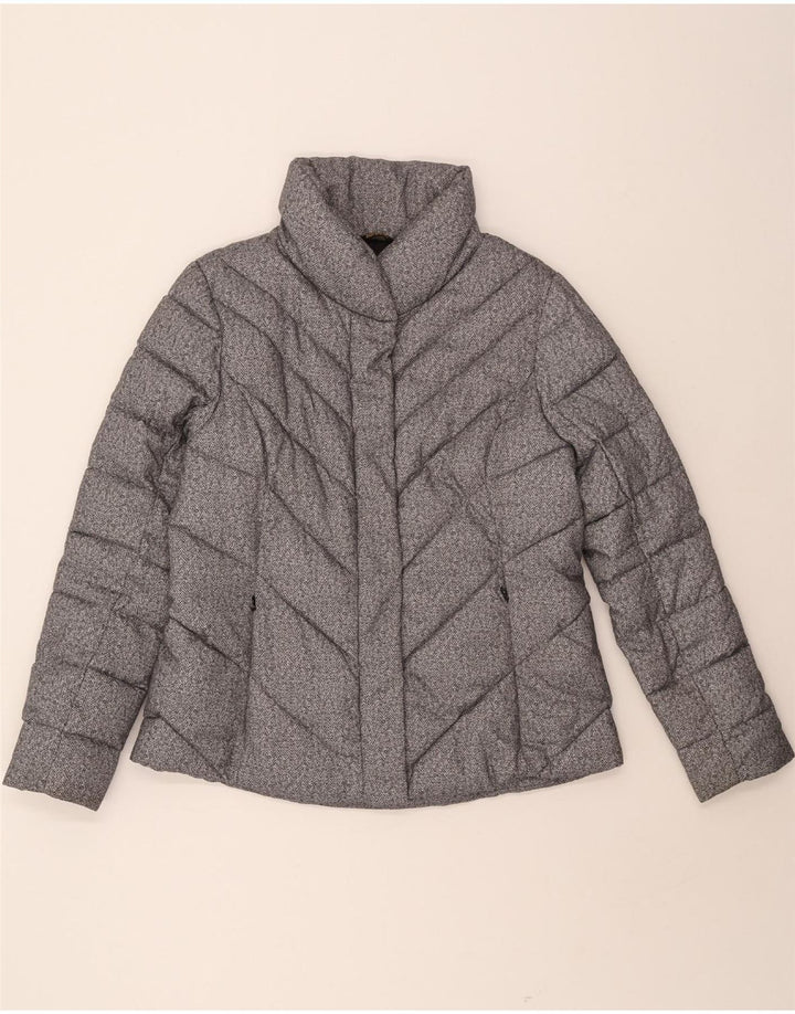 BARBOUR Womens Padded Jacket UK 16 Large Grey Herringbone Vintage Barbour and Second-Hand Barbour from Messina Hembry 