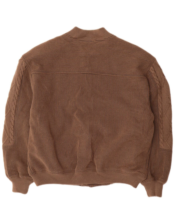 UMBERTO VALLATI Muška pletena bomber jakna IT 52 XL smeđa geometrijska