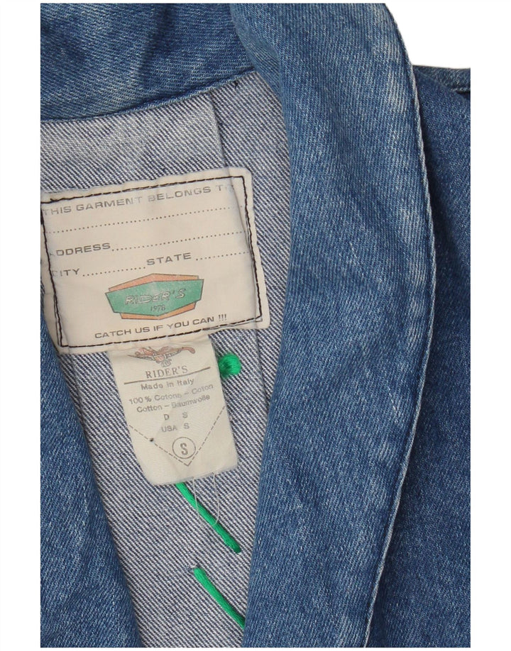 Vintage ženska crop traper jakna UK 10 Mala plava pamuk
