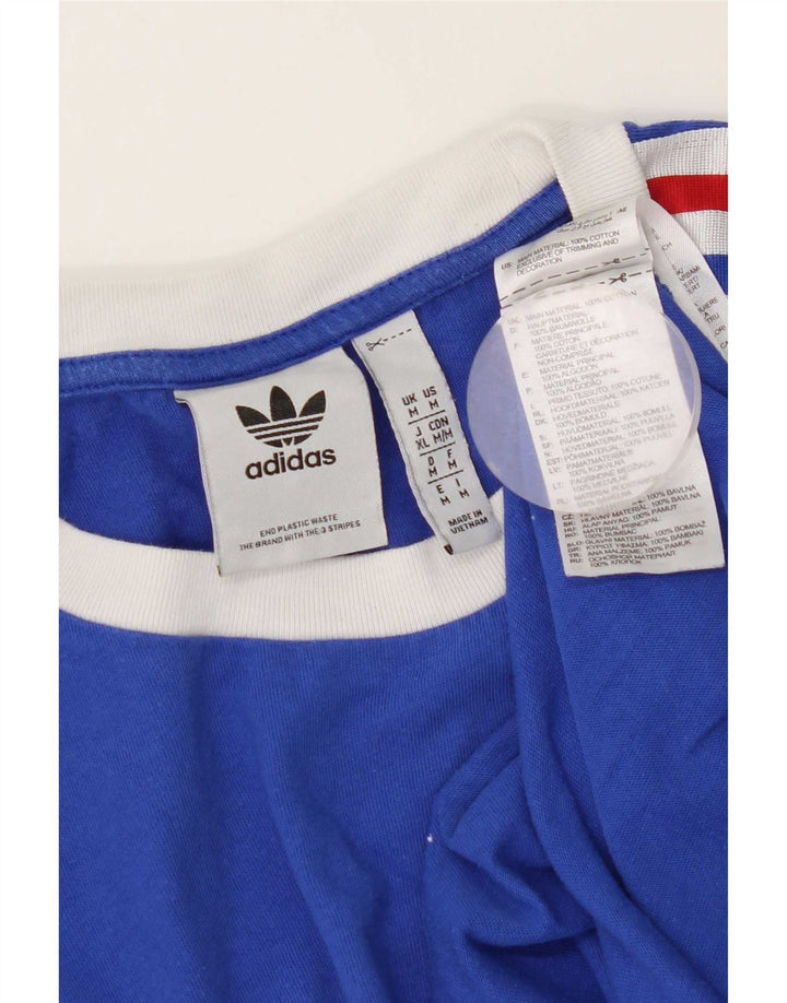 Adidas Mens T-Shirt Top Medium Blue Cotton