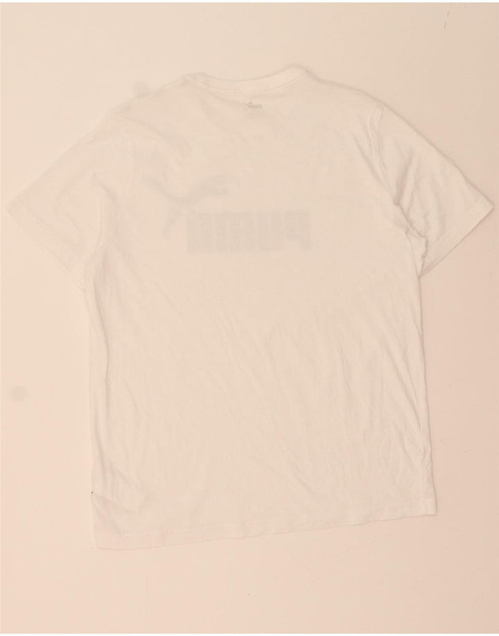 PUMA Mens Graphic T-Shirt Top Large White Cotton Vintage Puma and Second-Hand Puma from Messina Hembry 