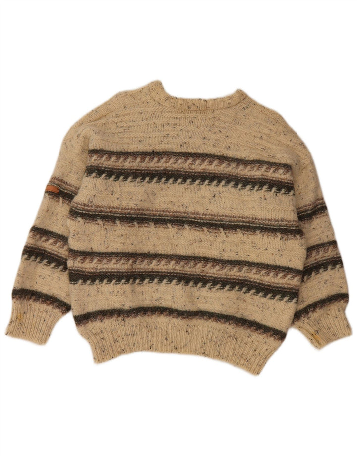 SERGIO TACCHINI Ženski pulover s okruglim izrezom UK 16 Veliki bež na pruge