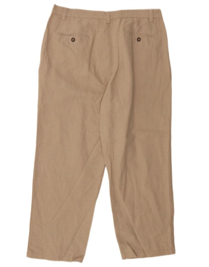 EDDIE BAUER Muške chino hlače s štipaljkama W36 L30 Bež platno s houndstootom