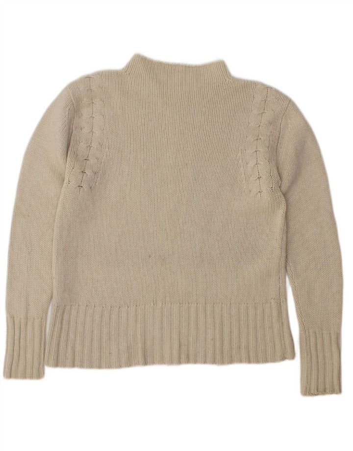 VINTAGE Womens Turtle Neck Jumper Sweater UK 12 Medium Grey