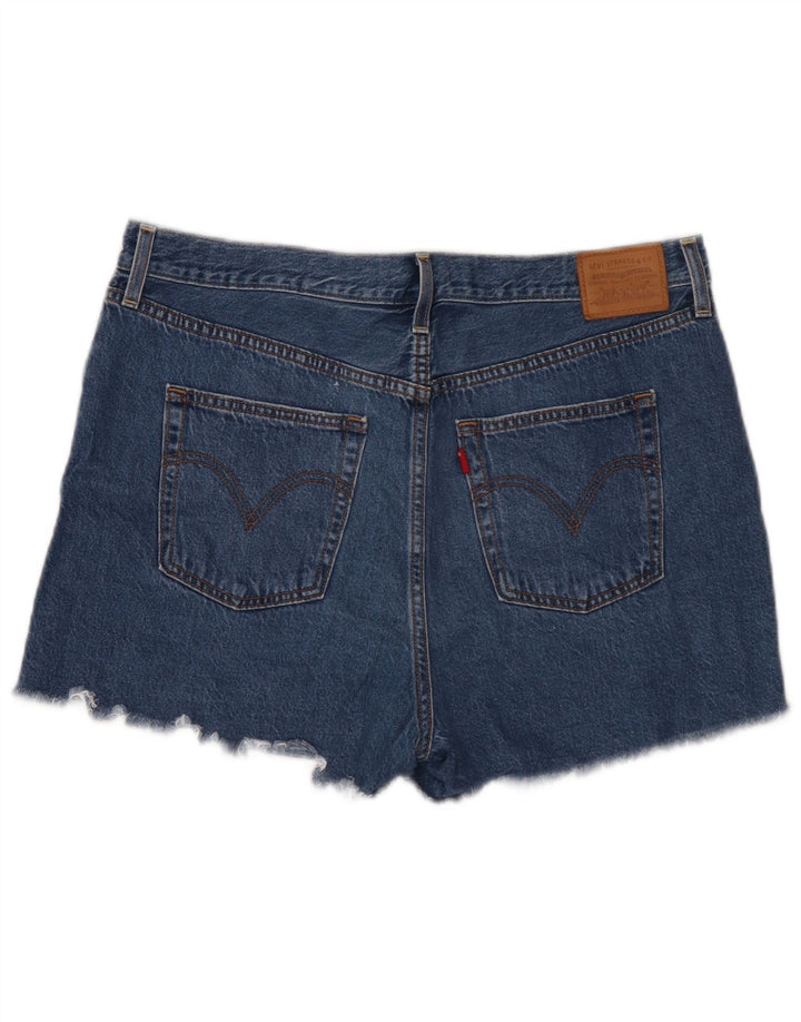 Levi's ženske kratke traper hlače s oštećenim prsnim košem W34 velike plave