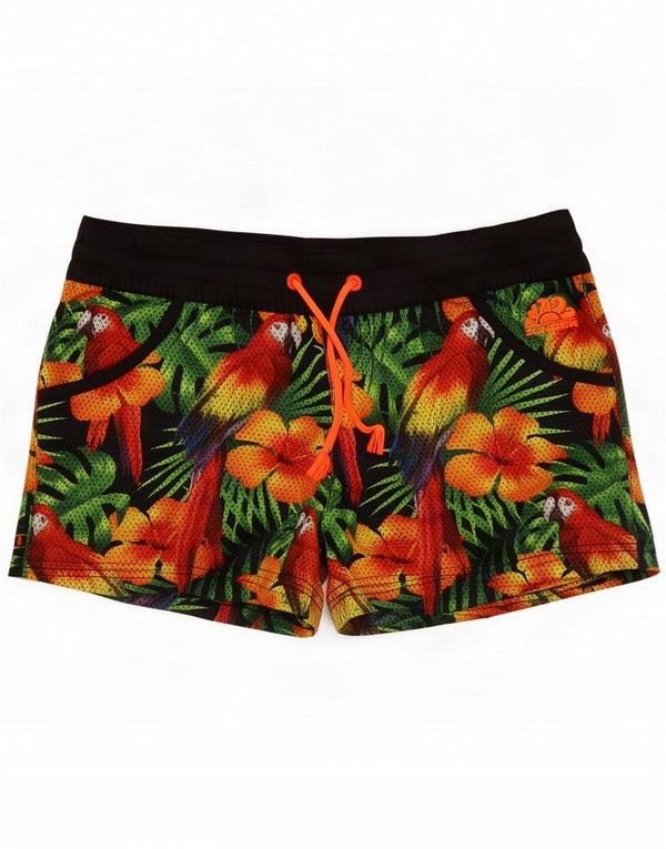Sundek Womens Sport Shorts UK 10 Small Multicolored Floral Hawaiian