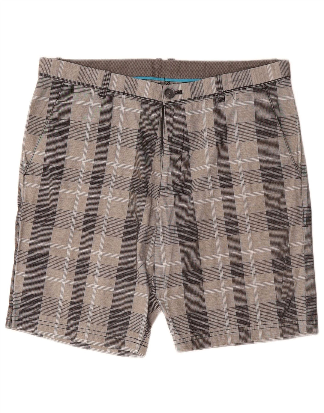 Calvin Klein muške chino kratke hlače W32 srednje sivi karirani pamuk