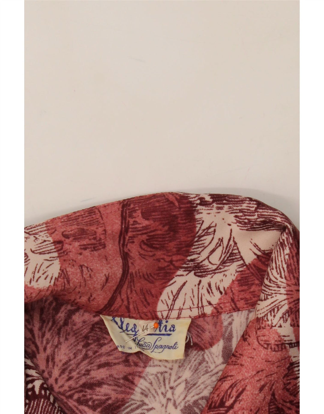 LUISA SPAGNOLI Womens Abstract Pattern A-Line Dress IT 44 Medium Burgundy Vintage Luisa Spagnoli and Second-Hand Luisa Spagnoli from Messina Hembry 