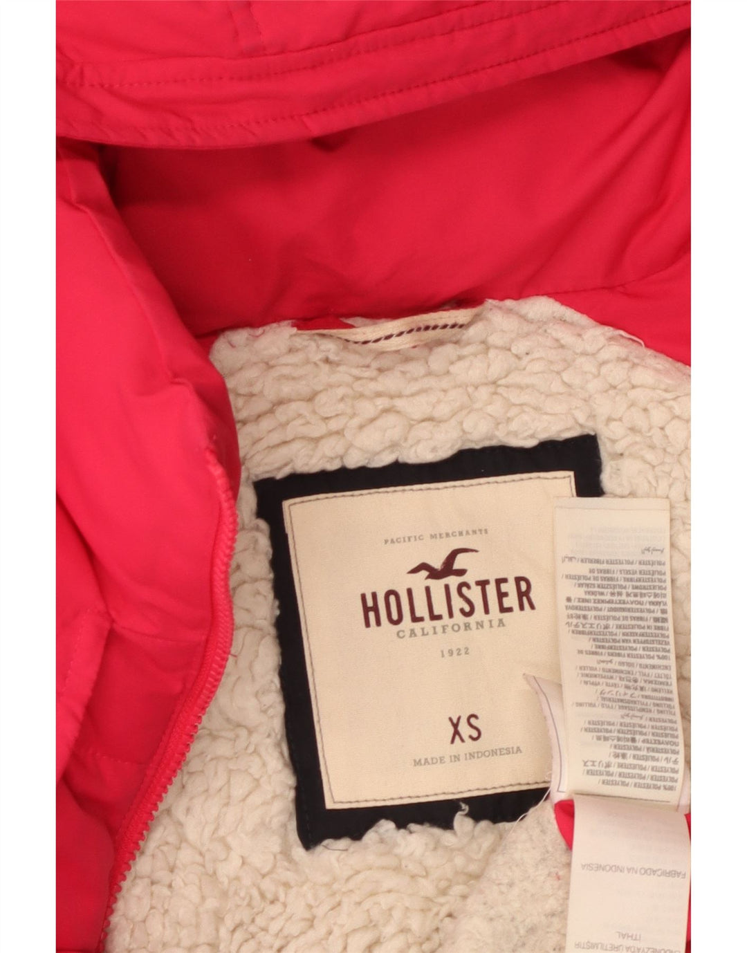 HOLLISTER Ženska skraćena podstavljena jakna s kapuljačom UK 6 XS Ružičasti poliester