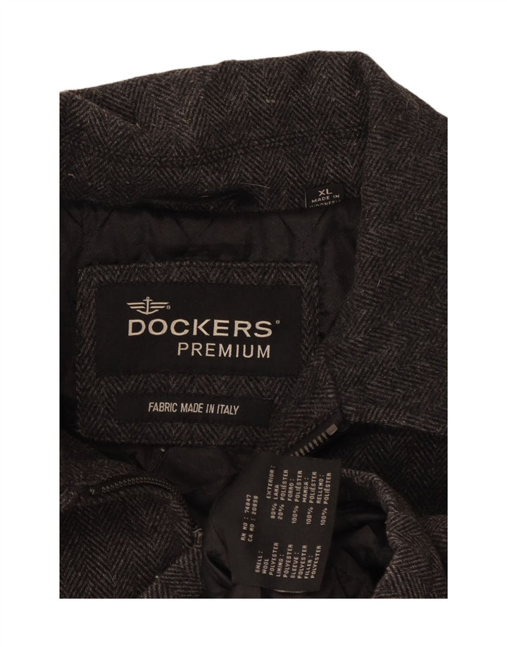 Dockers muška bomber jakna UK 42 XL siva riblja kost vuna