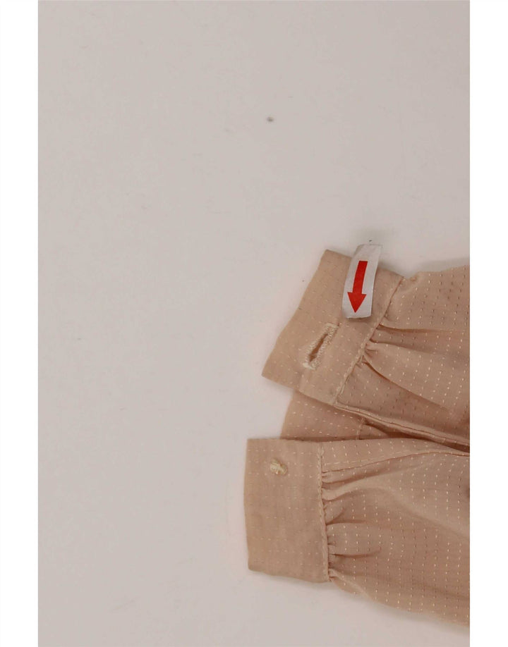 Vintage ženska košulja bluza UK 14 srednje bež točkasta