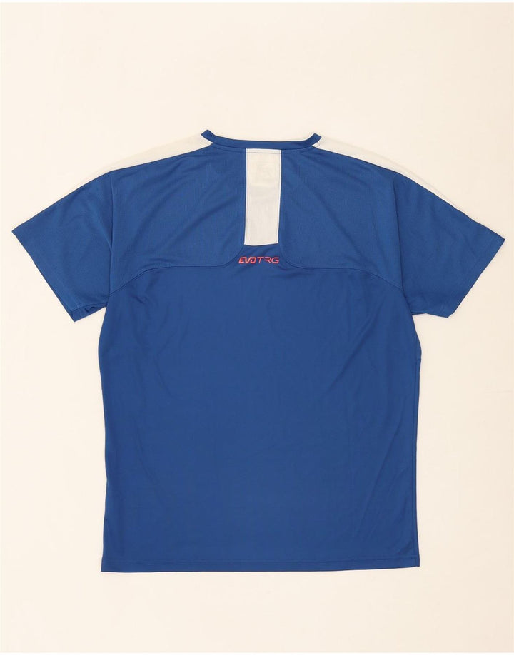 PUMA Mens T-Shirt Top Large Blue Colourblock Vintage Puma and Second-Hand Puma from Messina Hembry 