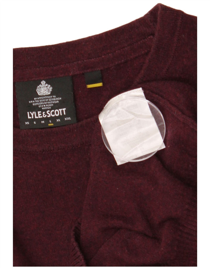 LYLE & SCOTT Veliki muški džemper s okruglim izrezom, kestenjasti pamuk