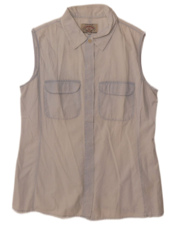 Armani Jeans ženska košulja bez rukava UK 14 Veliki plavi pamuk