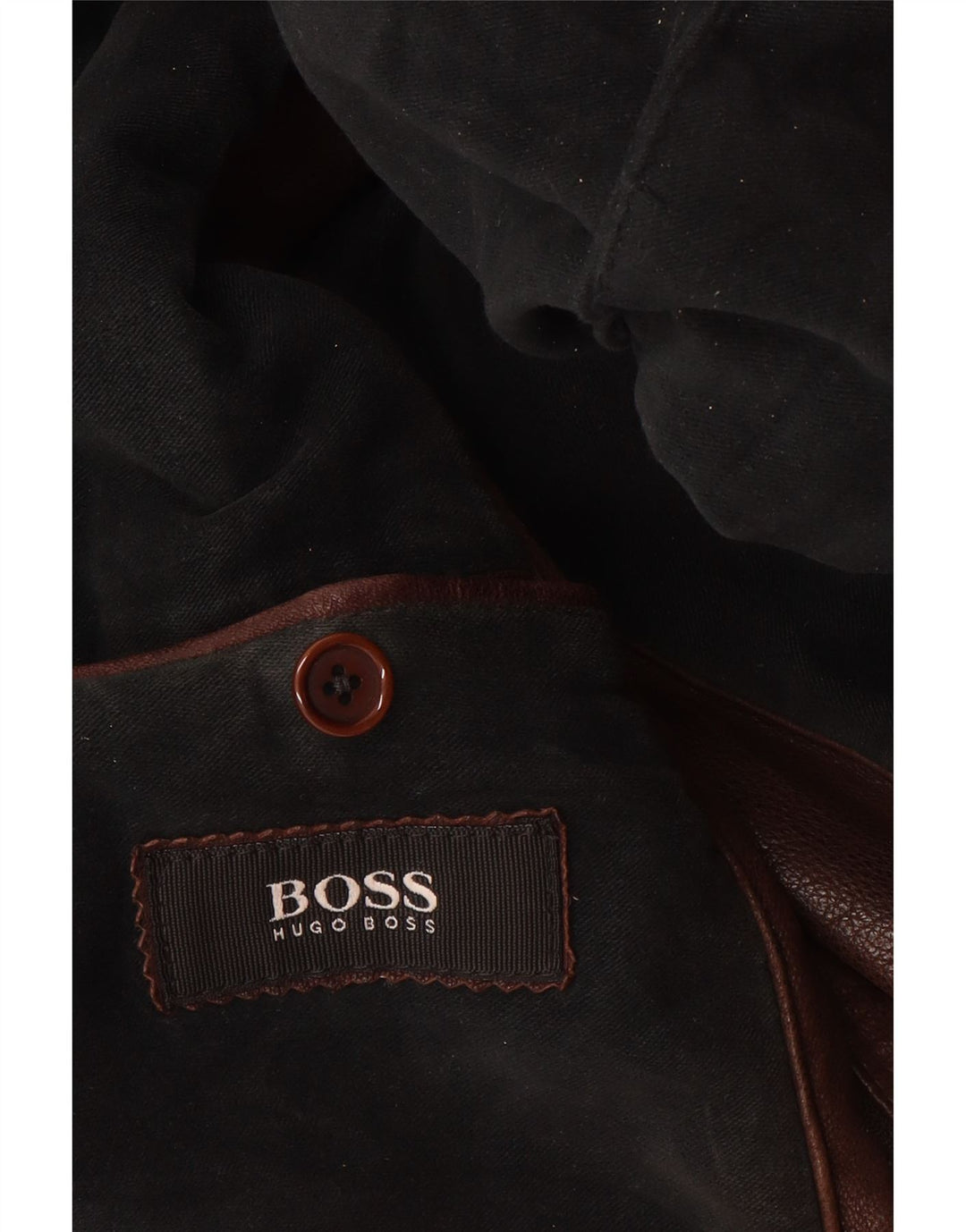 Hugo Boss muška kožna jakna UK 40 Large Brown Leather