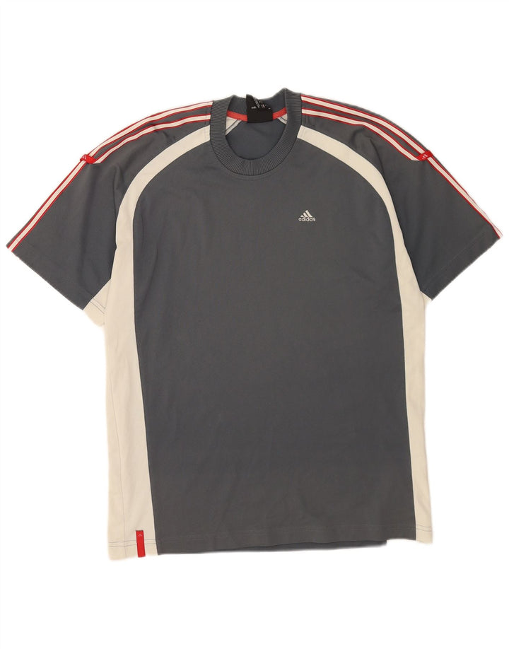 Adidas muška majica kratkih rukava mala siva poliesterska boja
