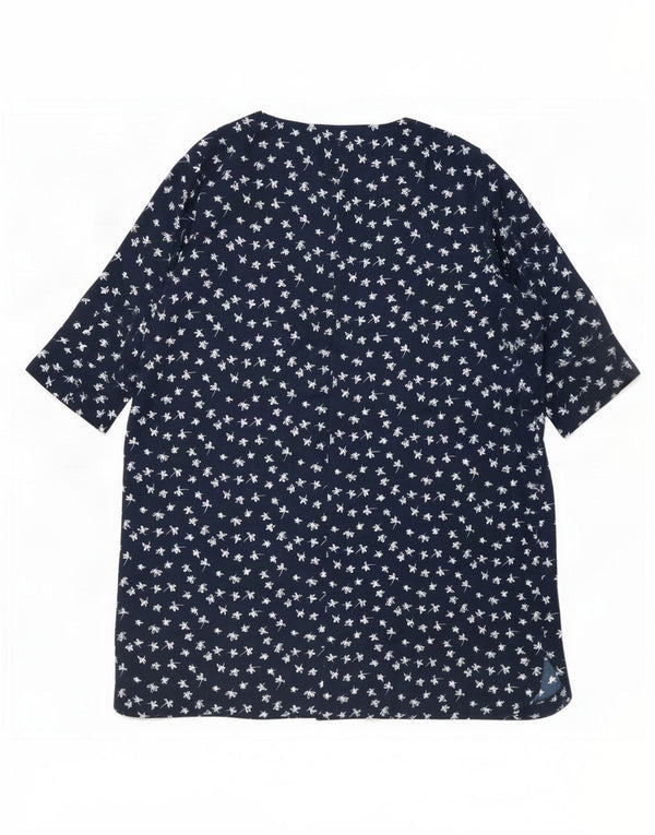 Marks & Spencer ženska haljina na pomak 3/4 rukava UK 22 3XL tamnoplava cvjetna