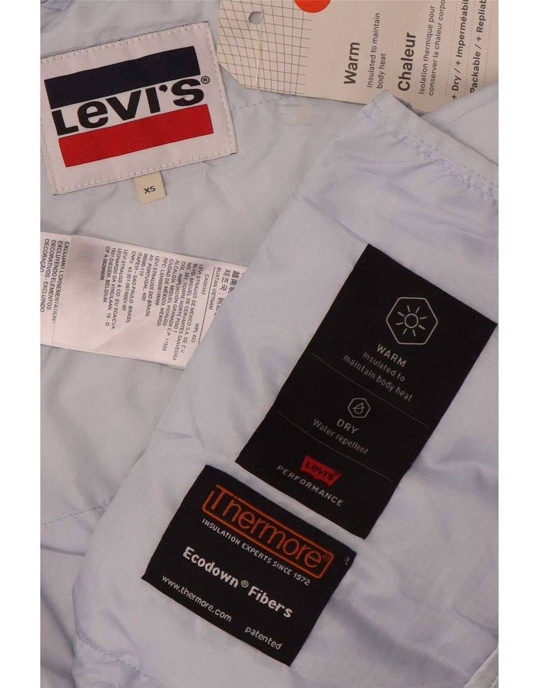 Levi's ženska prevelika podstavljena jakna s kapuljačom UK 6 XS plavi poliester