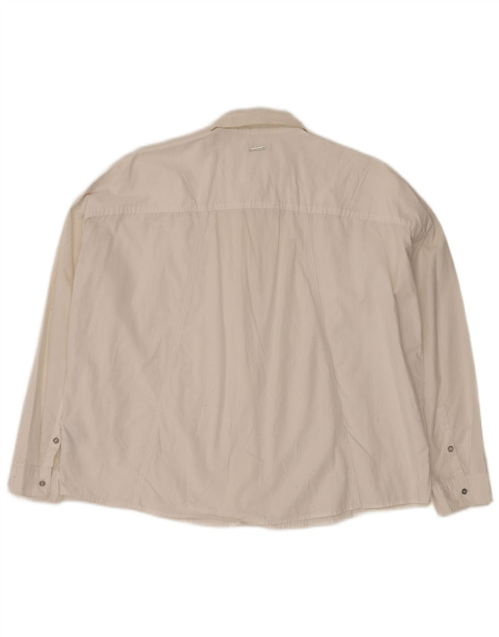 CALVIN KLEIN JEANS Ženska prevelika košulja UK 10 Mali bijeli pamuk