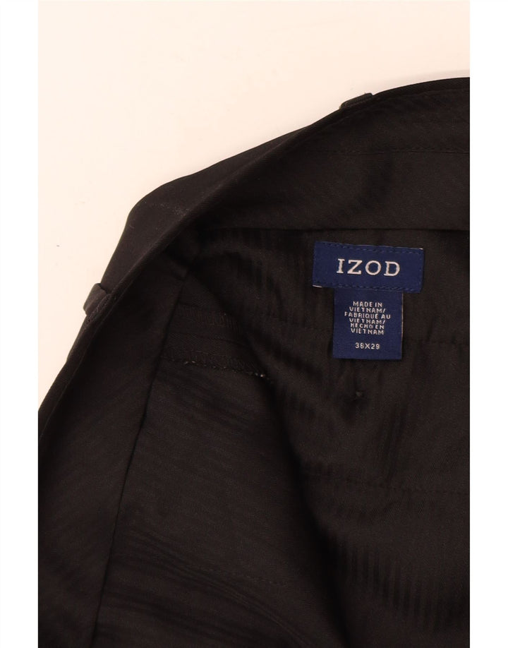 IZOD Muške hlače ravnog odijela W36 L29 crni poliester