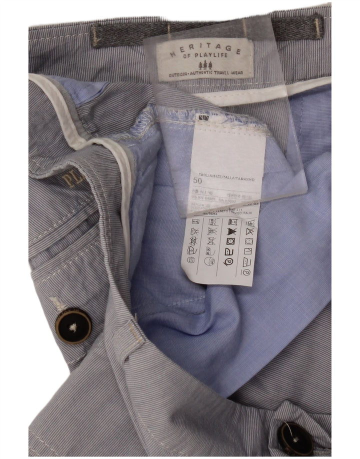 PLAYLIFE Muške Heritage Cargo kratke hlače IT 50 Large W36 Pamuk s plavim prugama