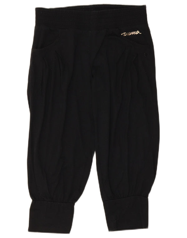Puma Ženske Capri Trenirke Hlače Joggers UK 12 Srednji crni poliester