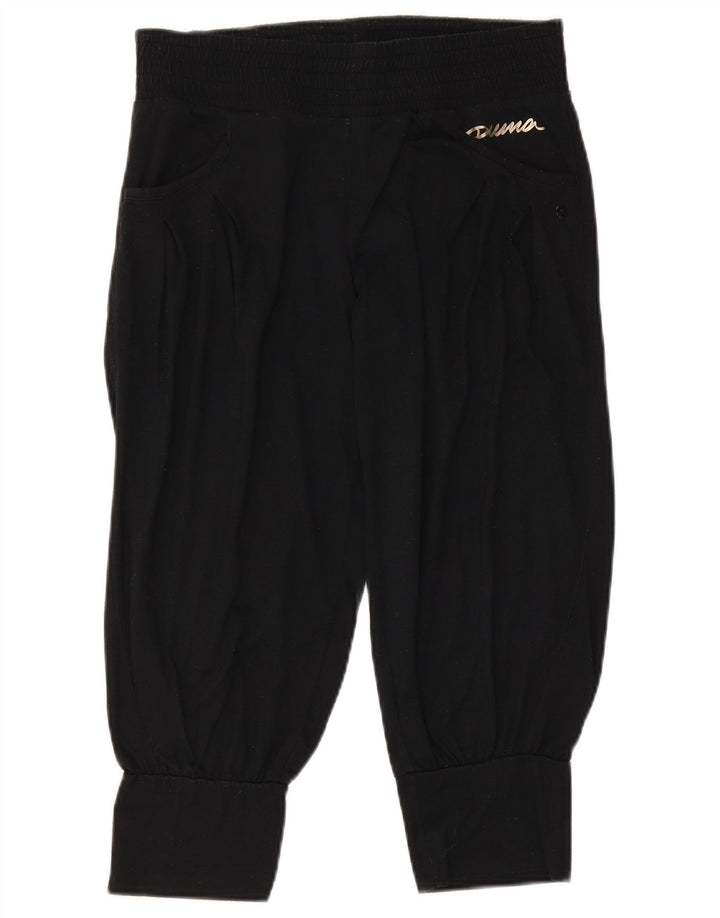 Puma Ženske Capri Trenirke Hlače Joggers UK 12 Srednji crni poliester
