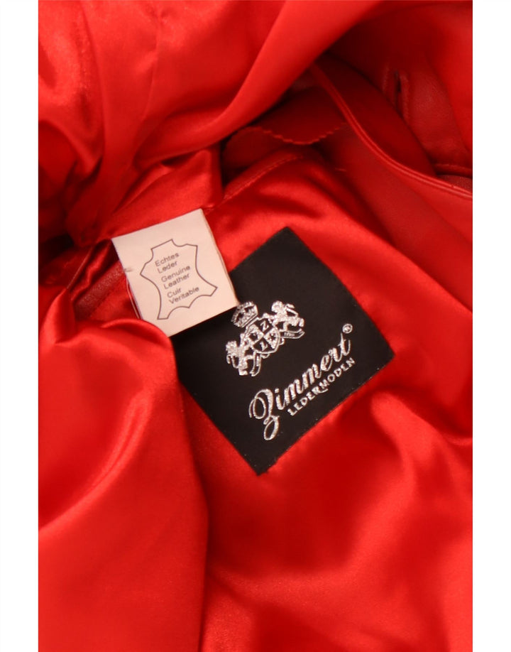 Vintage ženska kožna jakna UK 16 velika crvena koža