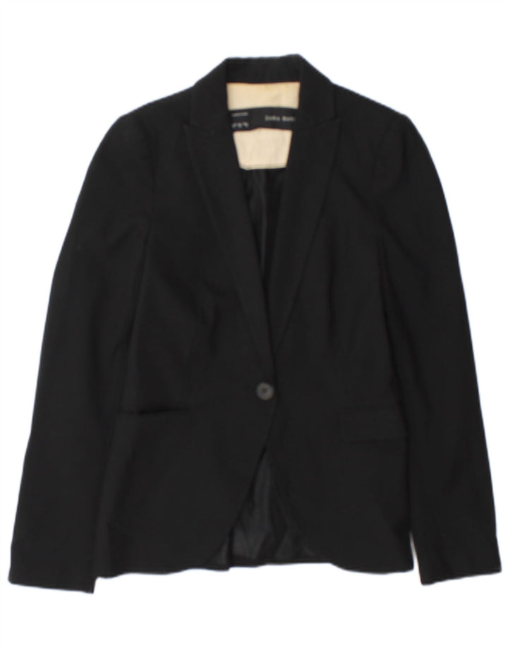 Zara ženski sako sa 1 gumbom EU 34 2XS crni acetat