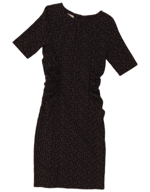 HOBBS ženska haljina uz kroj UK 12 Pamuk srednje sive točke