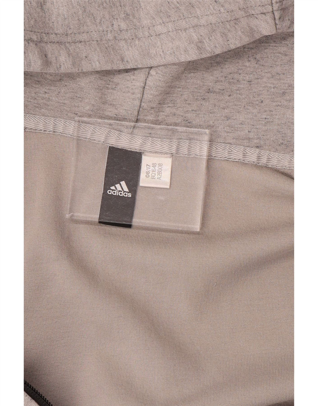 ADIDAS muški pulover s kapuljačom na patentni zatvarač s velikim sivim pjegama