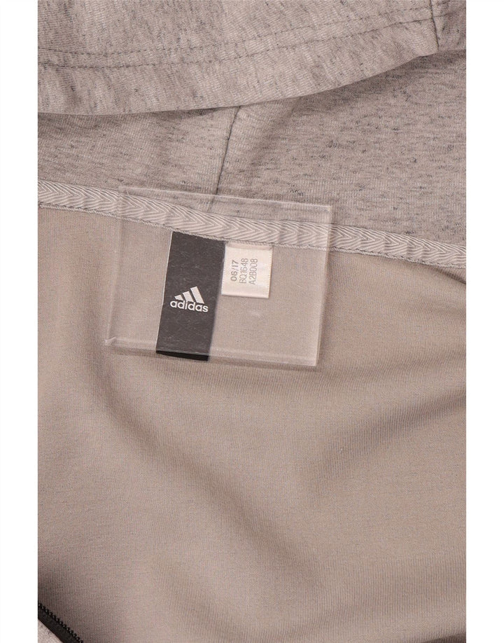 ADIDAS muški pulover s kapuljačom na patentni zatvarač s velikim sivim pjegama