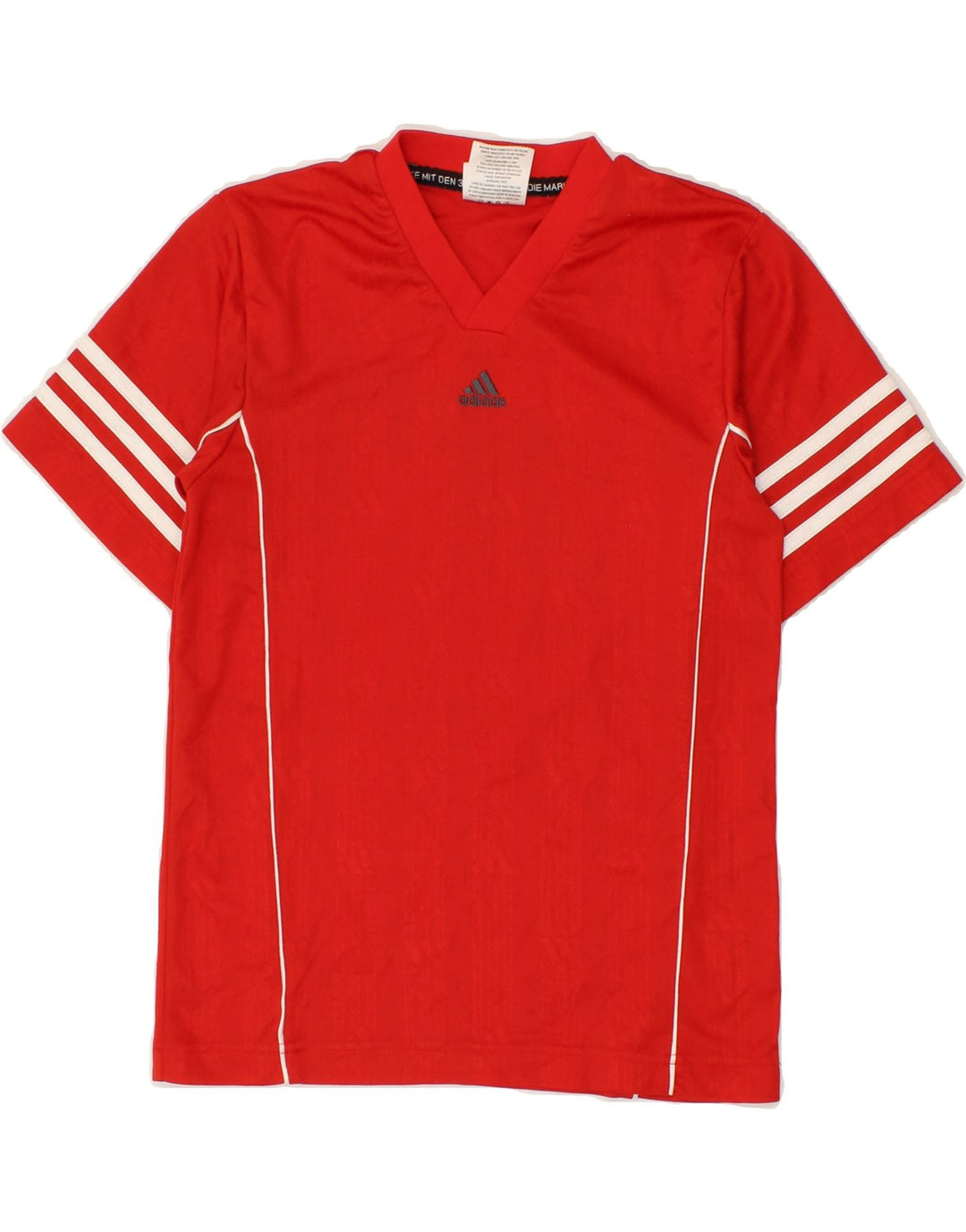 ADIDAS Boys T-Shirt Top 6-7 Years Small Red Polyester Vintage Adidas and Second-Hand Adidas from Messina Hembry 