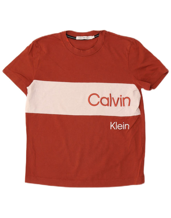 Calvin Klein Jeans Ženska majica kratkih rukava s grafičkim motivima UK 14 Srednje smeđa