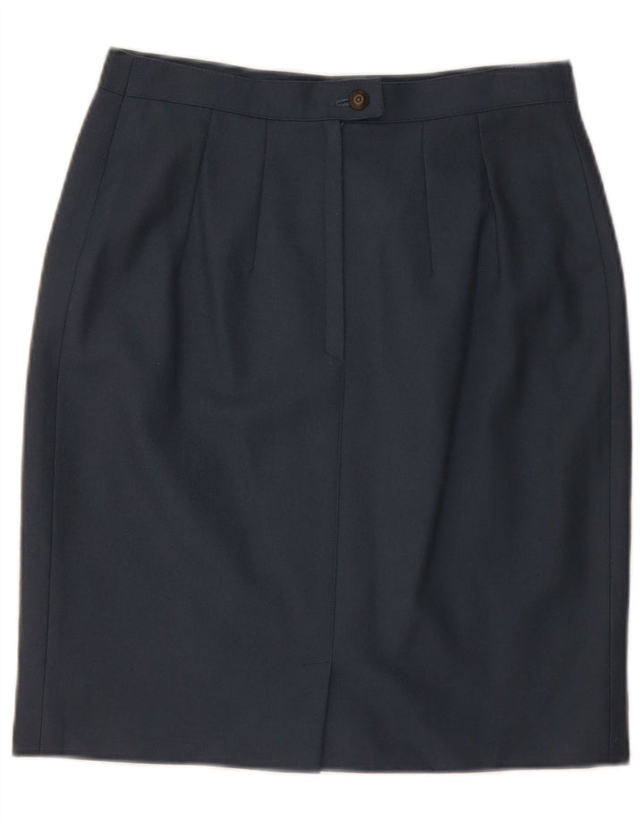 VINTAGE ženska pencil suknja srednje veličine W28 tamnoplava vuna