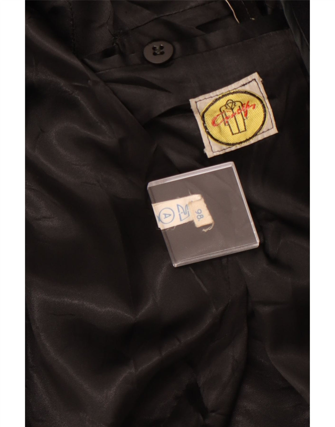 VINTAGE muški kaput s dvostrukim kopčanjem UK 40 veliki crni