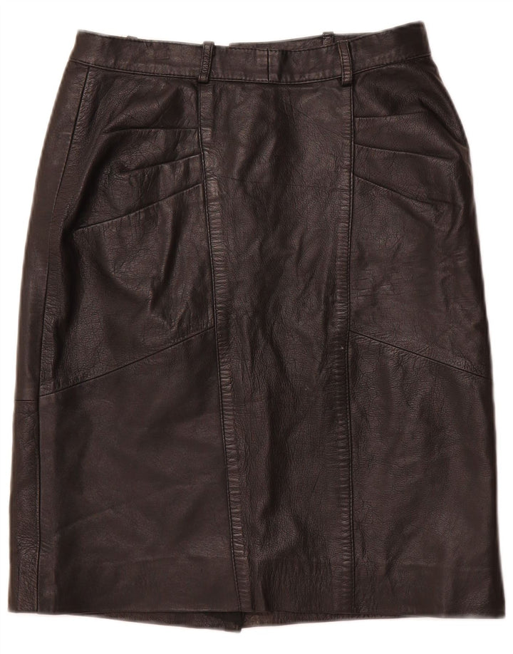 VINTAGE ženska kožna suknja visokog struka IT 48 XL W28 crna koža