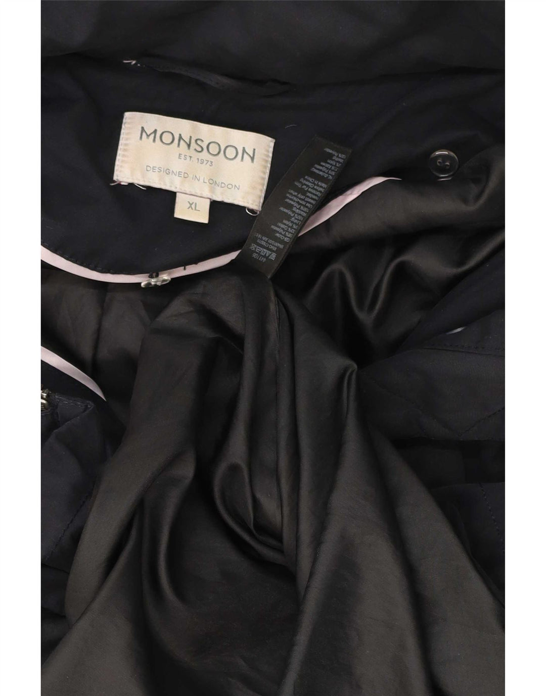 Monsoon ženska prevelika parka jakna s kapuljačom UK 18 XL tamnoplavi poliester