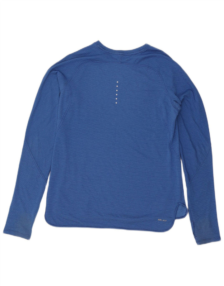 Nike Ženska Dri Fit majica s dugim rukavima UK 14 velike plave pruge od poliestera