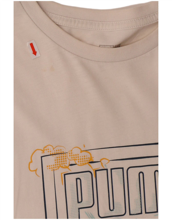 PUMA Mens Graphic T-Shirt Top Large White