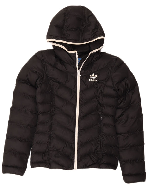 Adidas ženska podstavljena jakna s kapuljačom UK 6 XS crni poliester