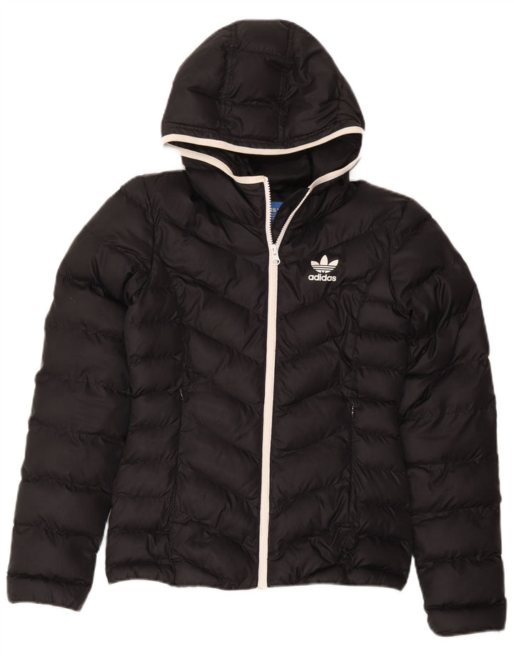 Adidas ženska podstavljena jakna s kapuljačom UK 6 XS crni poliester